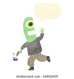 retro cartoon alien spaceman