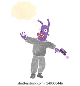 retro cartoon alien spaceman