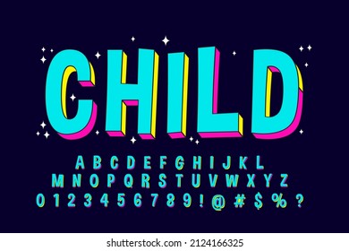 Retro cartoon Alphabet font design 