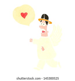 retro cartoon angel with speech bubble