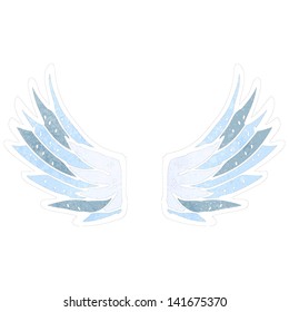 retro cartoon angel wings