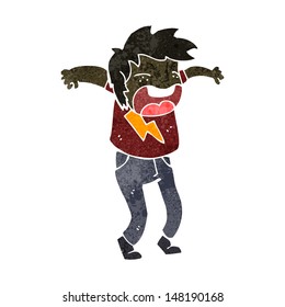 retro cartoon angry boy