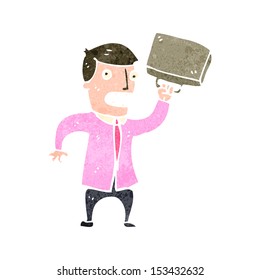 retro cartoon angry office man