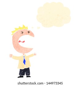 retro cartoon angry school boy