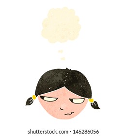 retro cartoon annoyed girl