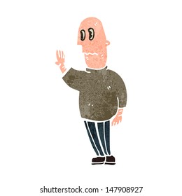 retro cartoon anxious man