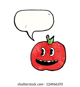 manzana de dibujos animados retro