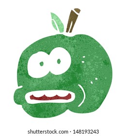 caricatura retro personaje de manzana