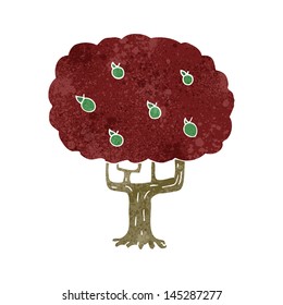 retro cartoon apple tree