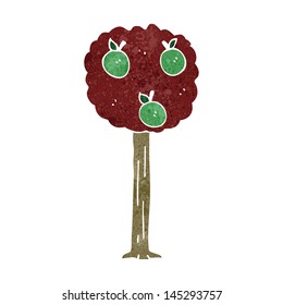 retro cartoon apple tree