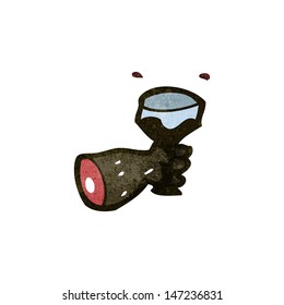retro cartoon arm with glass of wine