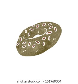 bagel de dibujos animados retro