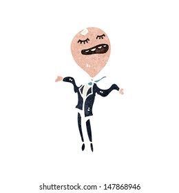 retro cartoon balloon head man