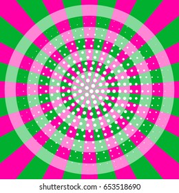 Retro cartoon banner with rays in style of pop art. Summer comic card with burst and halftone. Vector illustration.