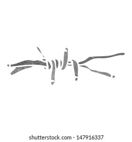 alambre de púas de dibujos animados retro