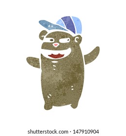 oso de dibujos animados retro