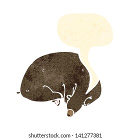 retro cartoon bear with speech bubble