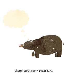 retro cartoon bear with thought bubble