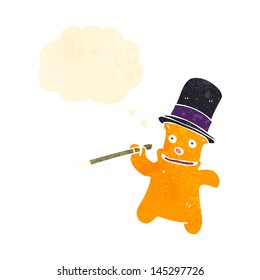 retro cartoon bear in top hat