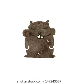 castor de dibujos animados retro