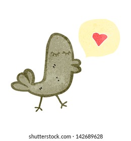 retro cartoon bird in love