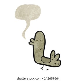 retro cartoon bird with speech bubble
