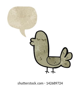 Retro-Cartoon-Vogel mit Sprachblase