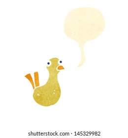 Retro-Cartoon-Vogel mit Sprachblase