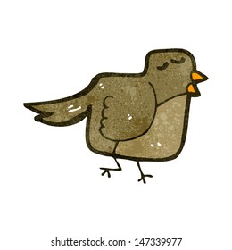 caminata de pájaro de dibujos animados retro 