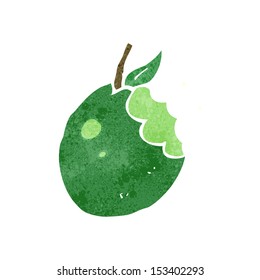 retro cartoon bitten apple