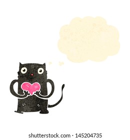 dibujo animado retro gato negro