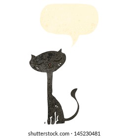 dibujo animado retro gato negro