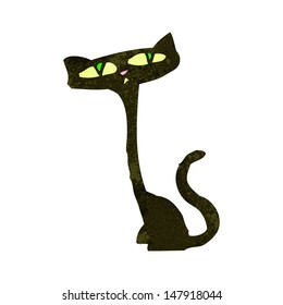 dibujo animado retro gato negro