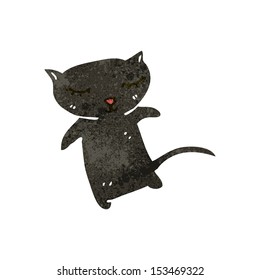 dibujo animado retro gato negro
