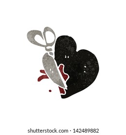 retro cartoon black heart symbol