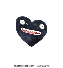 retro cartoon black heart symbol