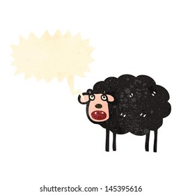 retro cartoon black sheep