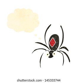 retro cartoon black widow spider