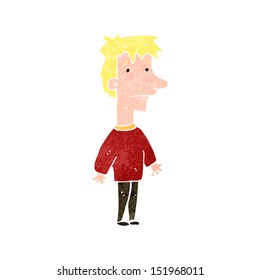 niño rubio de dibujos animados retro