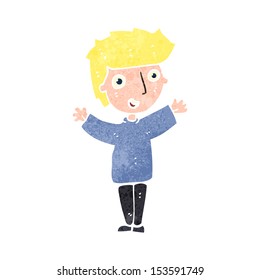 retro cartoon blond boy