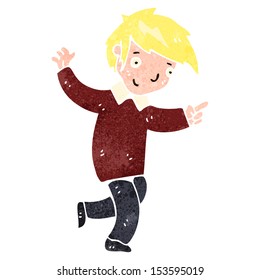 retro cartoon blond boy