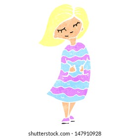 retro cartoon blond girl