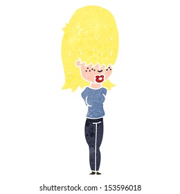 retro cartoon blond girl