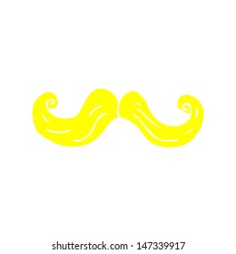 retro cartoon blond mustache