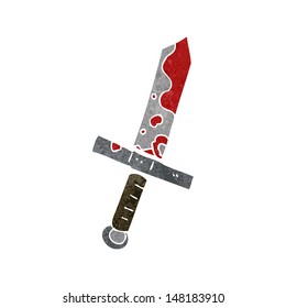 retro cartoon bloody sword
