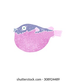retro cartoon blowfish