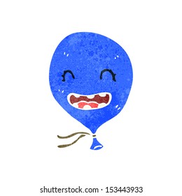 globo azul de dibujos animados retro
