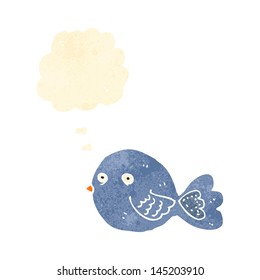 retro cartoon blue bird