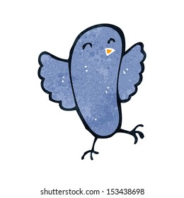 pájaro azul de dibujos animados retro