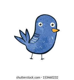 pájaro azul de dibujos animados retro